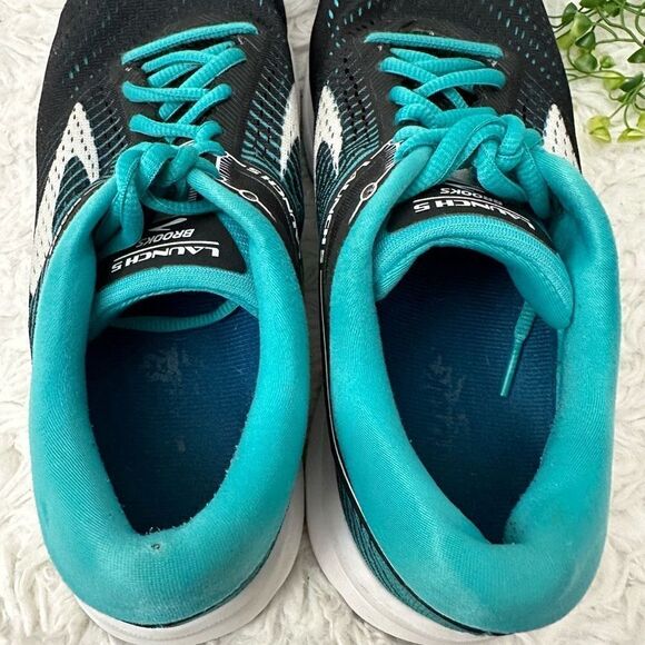 Brooks Launch 5 Running Athletic Shoes Sneakers Size 10 B Black Teal‎ - Picture 7 of 9